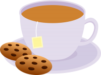 a cup of tea and cookies